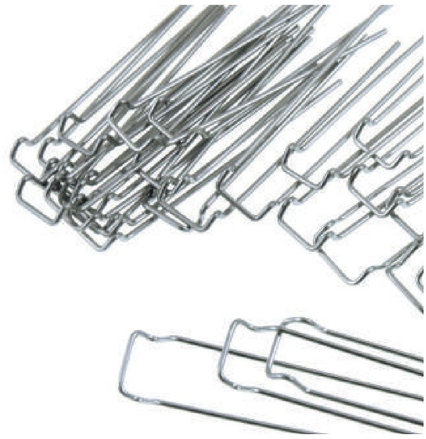 Standard Adams clasps arranged by size